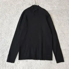 ニコルクラブフォーメン　リブ編みニット　ハイネック　長袖　ブラック　黒　46