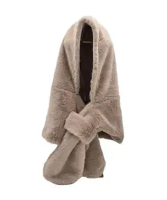 milsa ミルサ マフラー フーディ ファー ベージュ