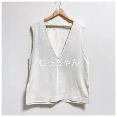 【美品】 ディスコート WEB限定 USコットン フリンジ Vネック ベスト
