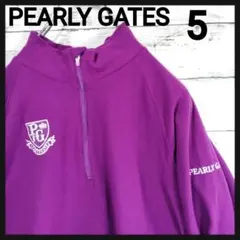 【大きいサイズ】パーリーゲイツ　ロゴ刺繍ハーフジップフリースジャケット　パープル