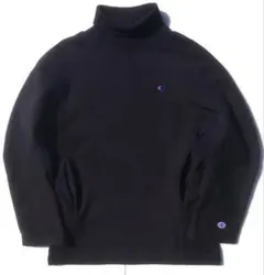 Champion ブラック タートルネック スウェット