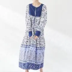 美品 コーエン Market パネルプリント ロング ワンピース coen