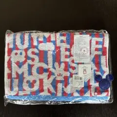 【新品】ミッキー刺繍付きタオル 赤青ストライプ