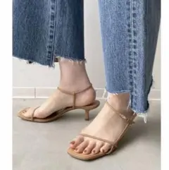 美品【BRENTA】SquareToeStrap Sandal