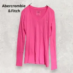 アバクロンビーアンドフィッチ Vネック長袖Tシャツ XS ピンク ビビッドカラーのサムネイル