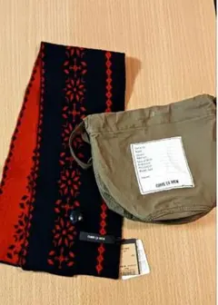COMME CA MEN ショートマフラー　ポーチ付き