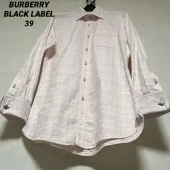 BURBERRY BLACKLABELドレスシャツ シャドーチェックピンク 39