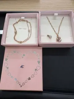4℃ゴールドトーン ネックレスとブレスレットセット