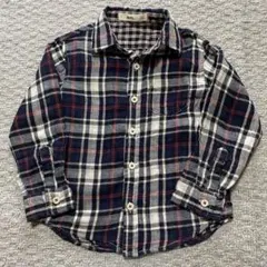 MPS ダブルガーゼ　綿100％　チェック　長袖シャツ　100㎝