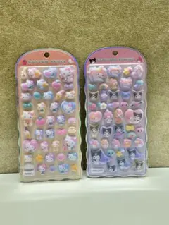 最安値【正規品】コットンパフィ　シール　ハローキティ・マイメロクロミ