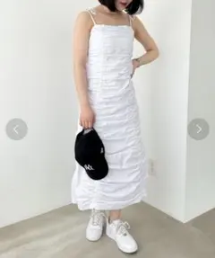 Heather ヘザー シャーリング キャミワンピース ロング丈