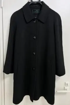 ピュアカシミヤ100% ステンカラーコート　黒　冠婚葬祭フォーマル
