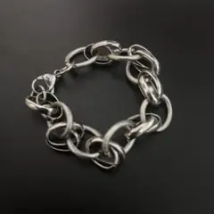 シルバーカラー チェーンブレスレット メンズ