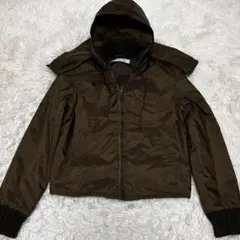 美品　miumiu アーカイブ　カーキ　ナイロンパーカー　リブ切り替え　38