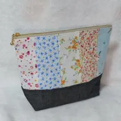 パッチワークデザインポーチ