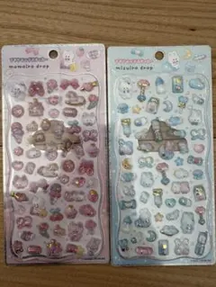 プチドロップステッカー　ももいろドロップ・みずいろドロップ 2個セット