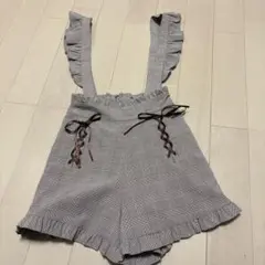 チェック柄フリルショートパンツ