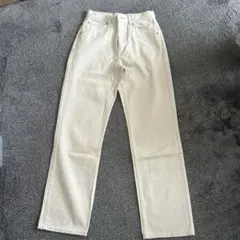 新品　ユニクロU　ストレート　ハイライズ　ジーンズ　オフホワイト