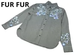 FUR FUR ファーファー 花柄刺繍 チェック柄 長袖シャツのサムネイル