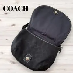 美品　コーチ ショルダーバッグ シグネチャー 黒 6842 セレモニー 冠婚葬祭