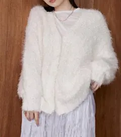 VIS ヴィス　ポコポコヤーンVネックカーディガン