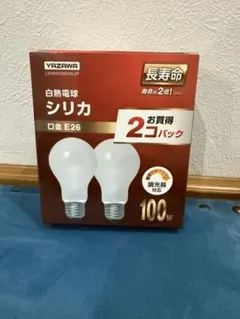YAZAWA 白熱電球 シリカ 100W E26 2個パックのサムネイル