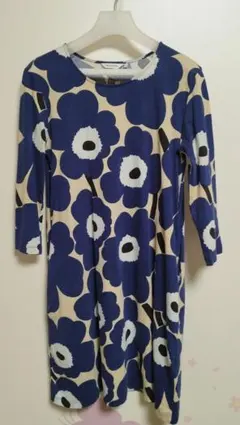 marimekko Unikko 七分袖 ワンピース ピンク 38 - メルカリ