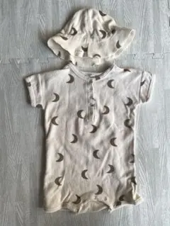 organiczoo ロンパース　ボンネット　セット　ミッドナイト