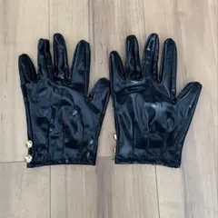 コスプレ 手袋 黒 レザー風