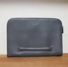 FURLA フルラ レザー クラッチバッグ A4収納可 イタリア製 グレー
