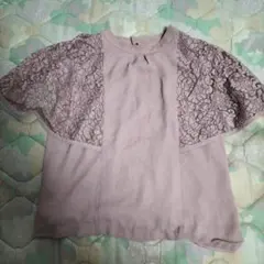 Noela 半袖 カットソー レース袖 ベージュ
