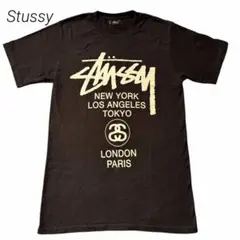 【人気モデル】Stussy ワールドツアー ロングTシャツブラック