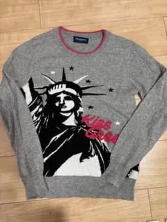 自由の女神　グレー　ニット　セーター　ゴルフ