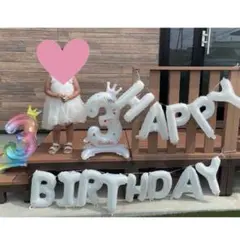 3歳誕生日バルーン　白
