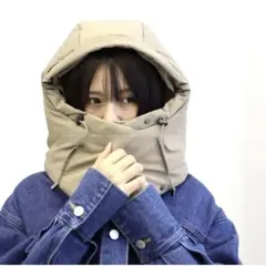 新品タグ付 バラクラバ 防寒 フードマフラー アウトドア ネックマフラー モカ