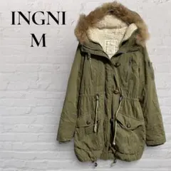 【INGNI】【M】モッズコート　ファーフード付　カーキ　インナー取り外し
