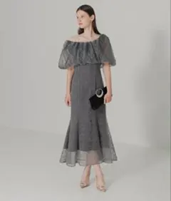 LEJA 2WAYオフショルダーパフスリーブマーメイドワンピースドレス S