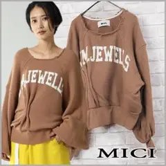 新品タグ付【mici】ロゴ タック、切りっ放し/ラグラン 短丈 スウェット