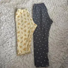ユニクロ　UNIQLO レギンスパンツ　バナナ柄・星柄ボトムス2枚組 120cm