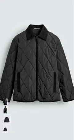 20日迄限定値下げZARA コントラストカラーパフジャケット　ダークオリーブ中綿