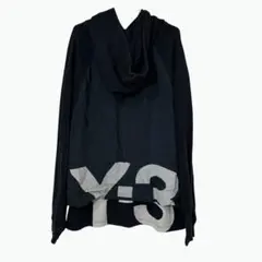 Y-3 ワイスリー パーカー カーディガン スリーストライプ L 黒 ロング