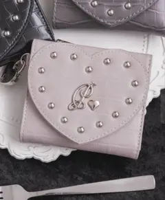 pium ハートスタッズクロコ調ミニウォレット ピンクのサムネイル