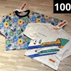 プラレール　新幹線　ドクターイエロー　はやぶさ　こまち　長袖　ロンT 100