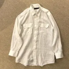 Ralph Lauren Black Labelリネン ホワイトシャツ L