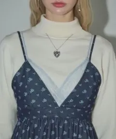 《新品タグ付き》idem lace layered denim onepieceのサムネイル