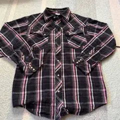 Columbia 長袖シャツ Mサイズ 黒とピンクのチェック