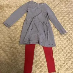 PETIT BEATEAU プチバトー　ストライプワンピースとレギンスセット