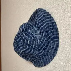 【美品】【両面用】青と白のストライプ バケットハット