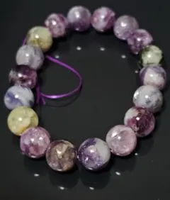 29.虹！存在感抜群♡大玉ミックスマイカシリカ11㎜内径16ブレス