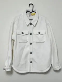 ZARA ホワイト フリースシャツジャケット